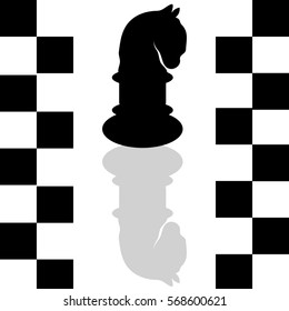 Chess piece - horses head.Vector illustration.