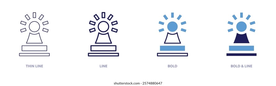 Chess piece icon in 4 different styles. Thin Line, Line, Bold, and Bold Line. Duotone style. Editable stroke.