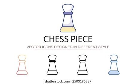 Diseño de icono de pieza de ajedrez con fondo blanco