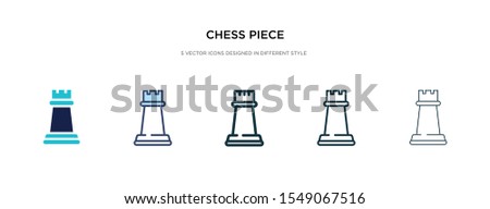 chess piece icon in different style vector illustration. two colored and black chess piece vector icons designed in filled, outline, line and stroke style can be used for web, mobile, ui