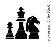 Chess piece icon. Game board. strategy game