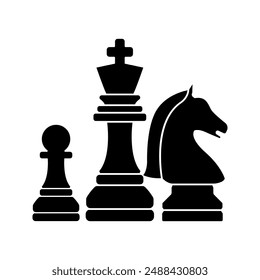 Chess piece icon. Game board. strategy game