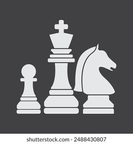 Chess piece icon. Game board. strategy game