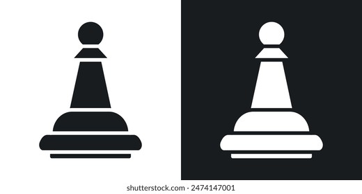 Chess piece icon set. Pawn vector symbol. Chess soldier sign.