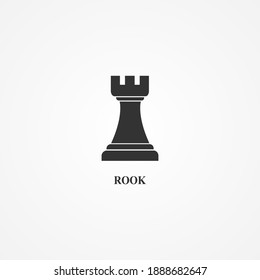 Chess piece icon. Smart board game elements. Chess rook black and white silhouettes vector illustration isolated on white.