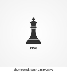 Chess piece icon. Smart board game elements. Chess king black and white silhouettes vector illustration isolated on white.