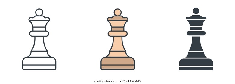 Chess Piece icon symbol vector illustration isolated on white background