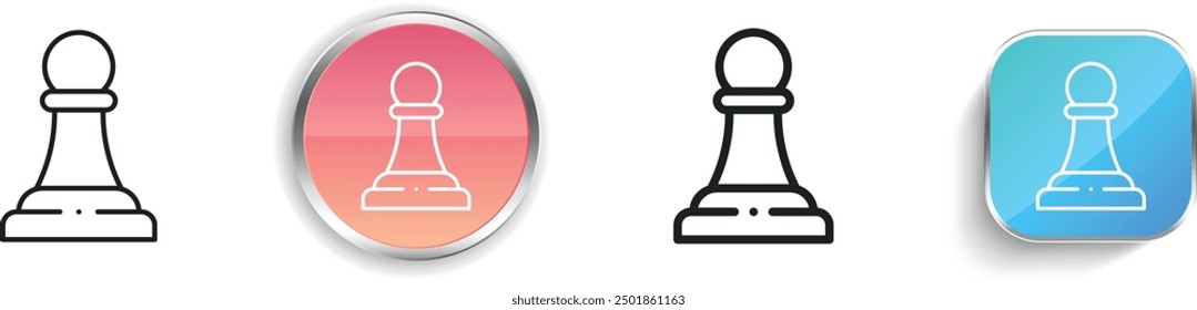 chess piece icon. Thin Linear, Regular and Button Style Design Isolated On White Background