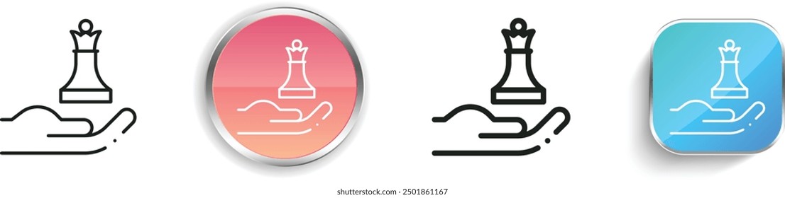 chess piece icon. Thin Linear, Regular and Button Style Design Isolated On White Background