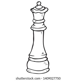 Chess piece icon. Vector illustration queen. Chess piece queen. Hand drawn vector illustration.