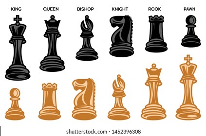 Chess Piece Icons Board Game Chess Stock Vector (Royalty Free ...