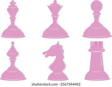 Chess piece icons set. Board game.