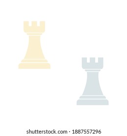 Chess piece icons. Smart board game elements. Chess pastel colors silhouettes vector illustration isolated on white