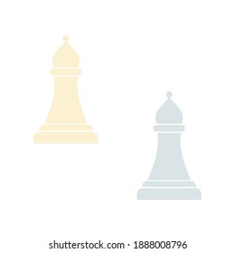 Chess piece icons. Smart board game elements. Chess pastel colors silhouettes vector illustration isolated on white