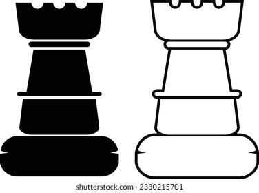 Chess piece icons Vector illustration 
