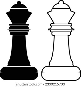 Chess piece icons Vector illustration 