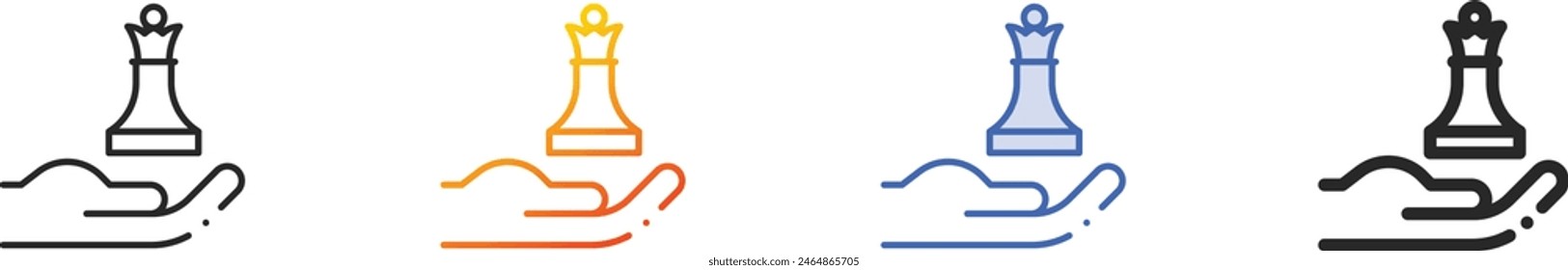 chess piece icon.Thin Linear, Gradient, Blue Stroke and bold Style Design Isolated On White Background