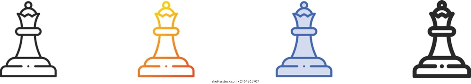 chess piece icon.Thin Linear, Gradient, Blue Stroke and bold Style Design Isolated On White Background