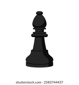 Chess piece isolated: black bishop, strategy and board games concept