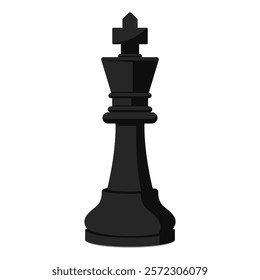 Chess piece isolated: black king, strategy and board games concept