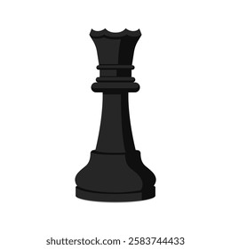 Chess piece isolated: black queen, strategy and board games concept