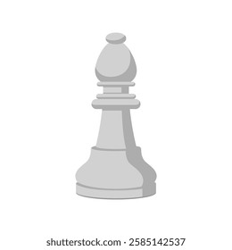 Chess piece isolated: white bishop, strategy and board games concept