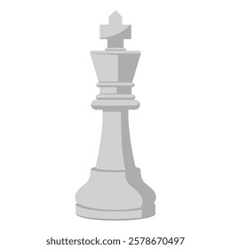 Chess piece isolated: white king, strategy and board games concept