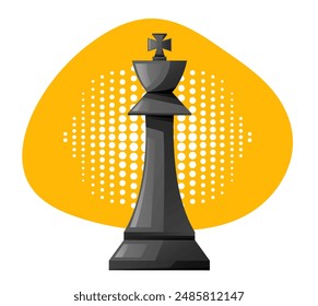 Chess piece king queen logo strategy game isolated concept. Vector flat graphic design illustration