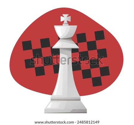 Chess piece king queen logo strategy game isolated concept. Vector flat graphic design illustration