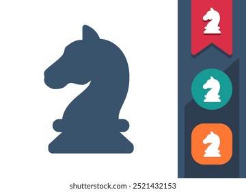 Chess, Chess Piece, Knight, Horse Icon. Professional, pixel perfect icon. EPS 10 format.