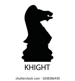 Chess piece knight. Silhouette of a chess piece. Vector illustration isolated on a white background for design and web.