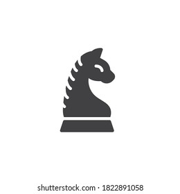Chess piece knight vector icon. filled flat sign for mobile concept and web design. Horse chess glyph icon. Symbol, logo illustration. Vector graphics