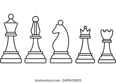 Chess Piece line art beautiful designs