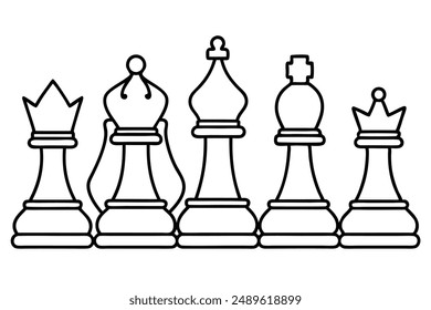 Chess Piece line art modern interpretations