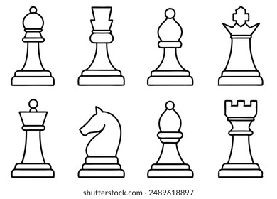 Chess Piece line art stunning artwork