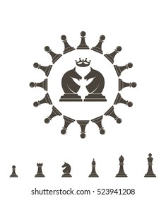 Chess piece. Logo. Isolated chess piece on white background. Vector illustration EPS10 