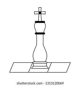 Chess piece on game in black and white