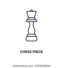 chess piece outline icon. Linear vector from entertainment concept. Thin line chess piece icon isolated on white background