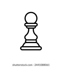 Chess Piece Outline Icon Vector Illustration