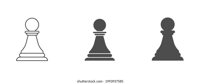 chess piece is a pawn. An empty, filled, and composite polygon.
Vector icon isolated on a white background. Flat design.