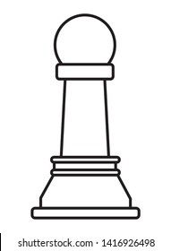 chess piece pawn icon cartoon isolated in black and white vector illustration graphic design
