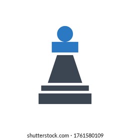 Chess Piece Pawn Related Vector Glyph Icon. Isolated on White Background. Vector Illustration.