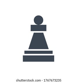 Chess Piece Pawn Related Vector Glyph Icon. Isolated on White Background. Vector Illustration.