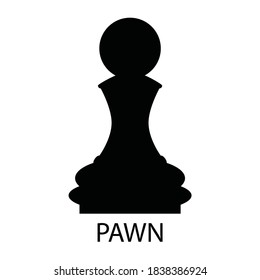 A chess piece is a Pawn. Silhouette of a chess piece. Vector illustration isolated on a white background for design and web.
