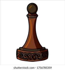  chess piece pawn vector illustration hand-drawn isolated on a white background