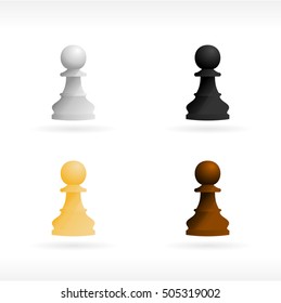 Chess piece pawn. Vector illustration. Vector icon.