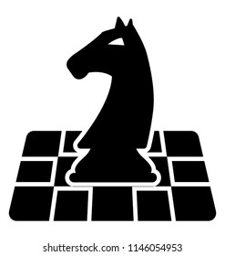 A chess piece placed over checkered chess board 