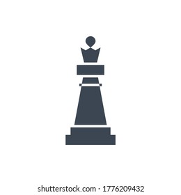 Chess Piece Queen Related Vector Glyph Icon. Isolated on White Background. Vector Illustration.