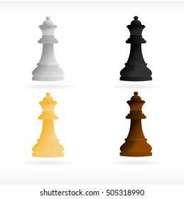 Chess piece queen. Vector illustration. Vector icon.