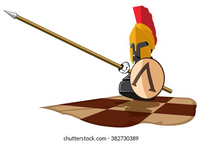 chess piece represented in the kind of the Spartan. abstract vector illustration